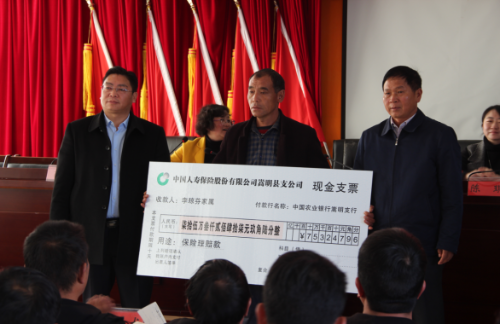 昆明市嵩明县计生协召开计生意外伤害保险现场理赔会178
