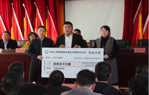昆明市嵩明县计生协召开计生意外伤害保险现场理赔会310